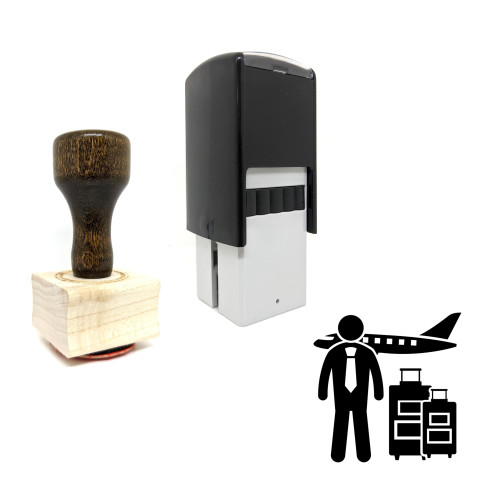 "Flight Take Off" rubber stamp with 3 sample imprints of the image