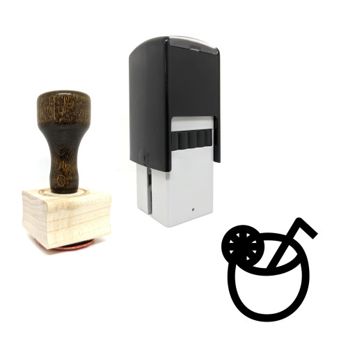"Coconut Water" rubber stamp with 3 sample imprints of the image