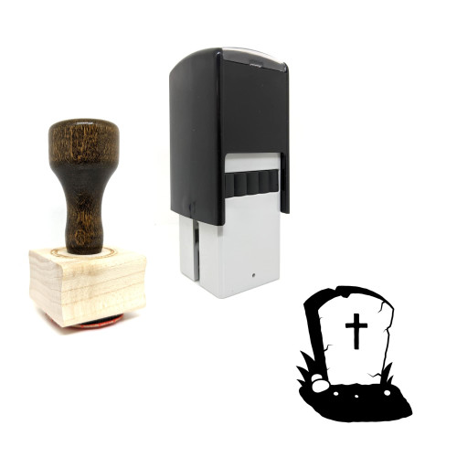"Grave" rubber stamp with 3 sample imprints of the image
