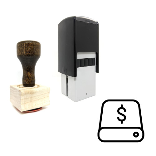 "Data Financial" rubber stamp with 3 sample imprints of the image