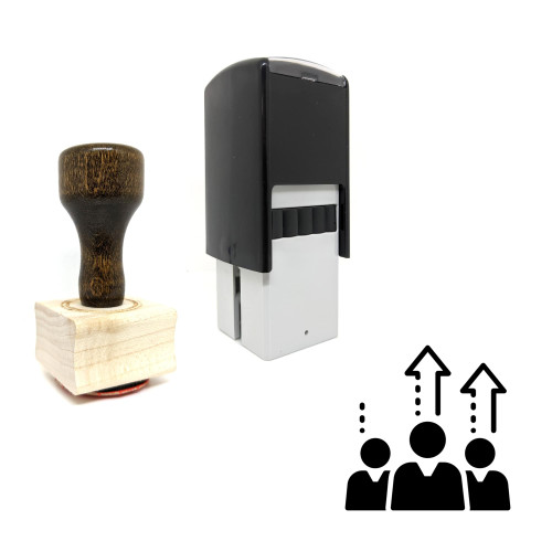 "Leadership" rubber stamp with 3 sample imprints of the image
