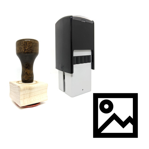 "Photograph" rubber stamp with 3 sample imprints of the image