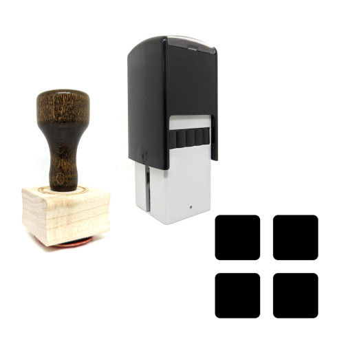 "Presets" rubber stamp with 3 sample imprints of the image