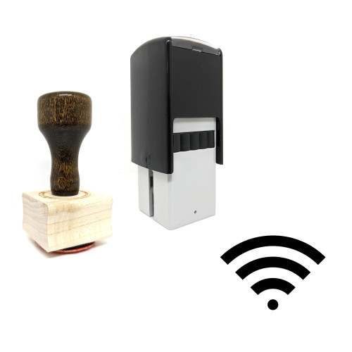 "Wifi" rubber stamp with 3 sample imprints of the image