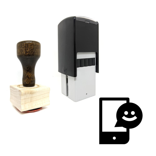 "Video Call" rubber stamp with 3 sample imprints of the image