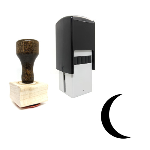 "Moon" rubber stamp with 3 sample imprints of the image