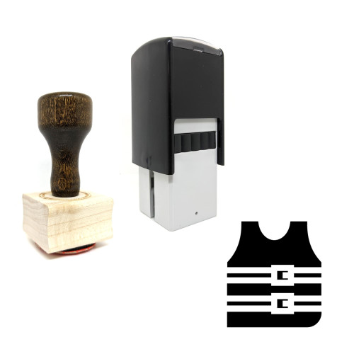 "Life Jacket" rubber stamp with 3 sample imprints of the image