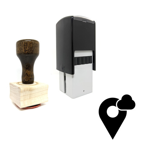 "Location Cloud" rubber stamp with 3 sample imprints of the image