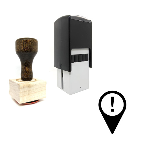 "Map Marker Icon" rubber stamp with 3 sample imprints of the image