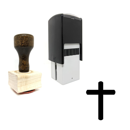 "Holy Cross" rubber stamp with 3 sample imprints of the image