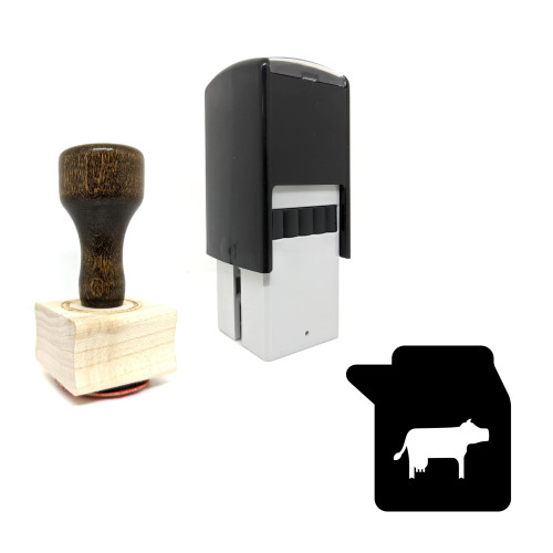 "Milk" rubber stamp with 3 sample imprints of the image