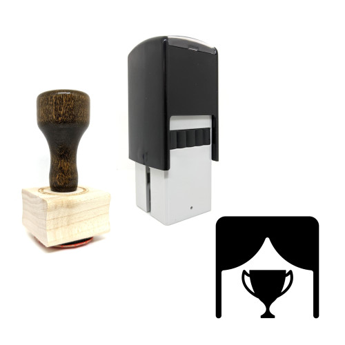 "Award Ceremony" rubber stamp with 3 sample imprints of the image