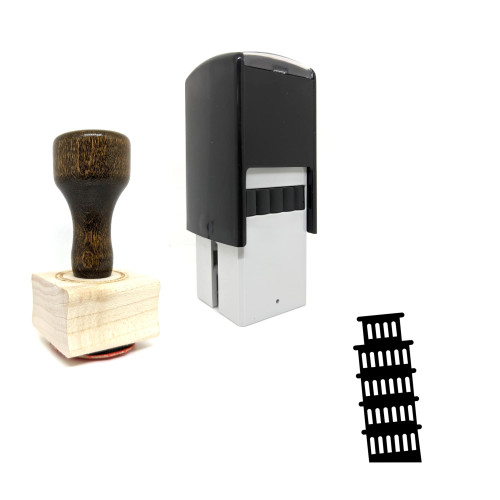 "Tower Of Pisa" rubber stamp with 3 sample imprints of the image