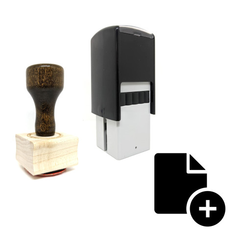 "New File" rubber stamp with 3 sample imprints of the image