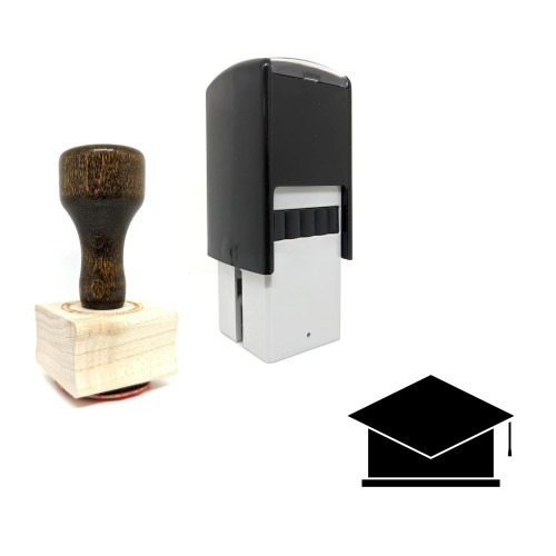 "Graduation" rubber stamp with 3 sample imprints of the image