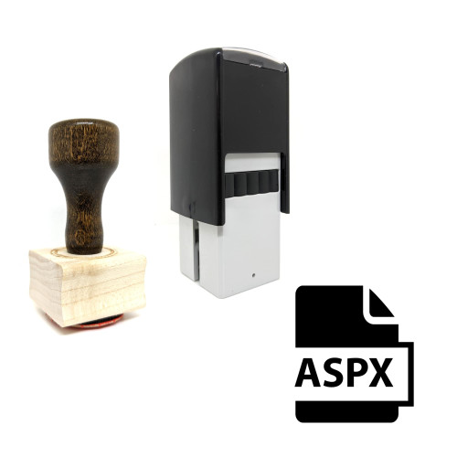 "Aspx" rubber stamp with 3 sample imprints of the image