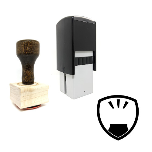 "Badge" rubber stamp with 3 sample imprints of the image