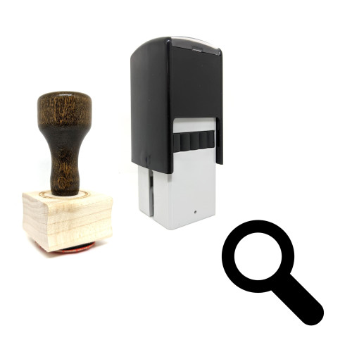 "Magnify" rubber stamp with 3 sample imprints of the image