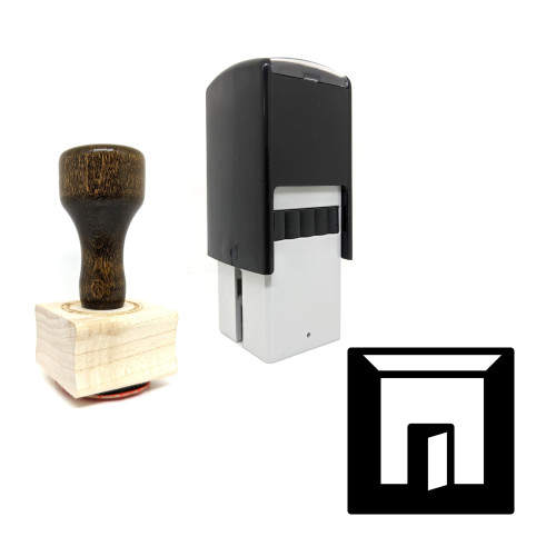 "Way Out" rubber stamp with 3 sample imprints of the image