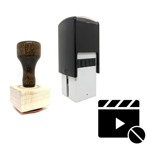 "Video Denied" rubber stamp with 3 sample imprints of the image