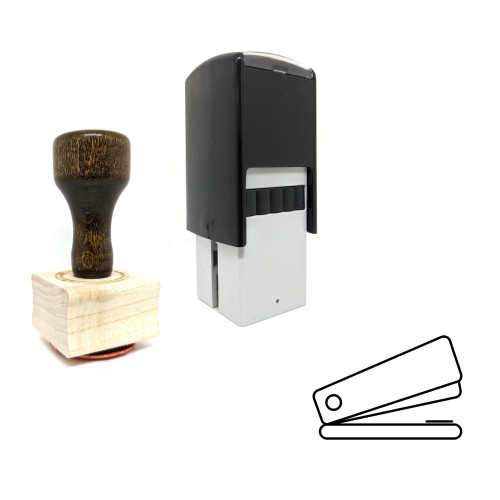 "Stapler" rubber stamp with 3 sample imprints of the image