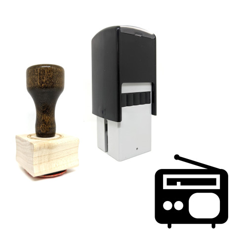 "Radio" rubber stamp with 3 sample imprints of the image