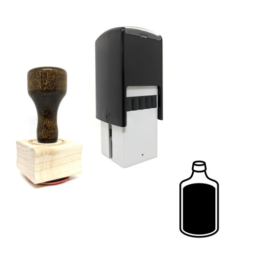 "Full Bottle" rubber stamp with 3 sample imprints of the image