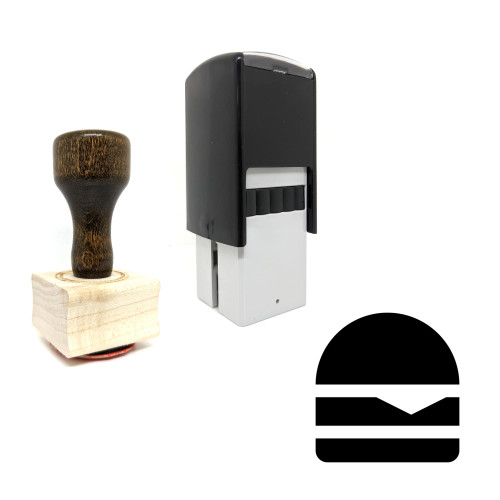 "Cheeseburger" rubber stamp with 3 sample imprints of the image