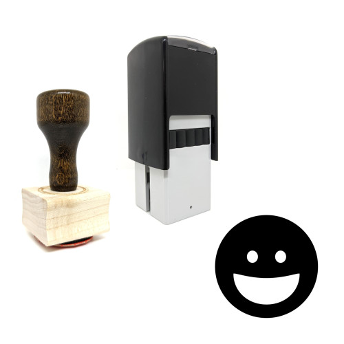 "Smile" rubber stamp with 3 sample imprints of the image