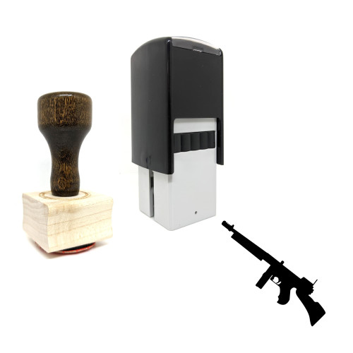 "Rifle" rubber stamp with 3 sample imprints of the image