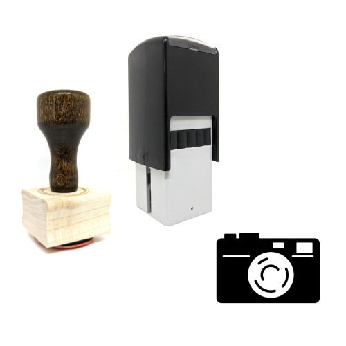 "Retro Camera" rubber stamp with 3 sample imprints of the image