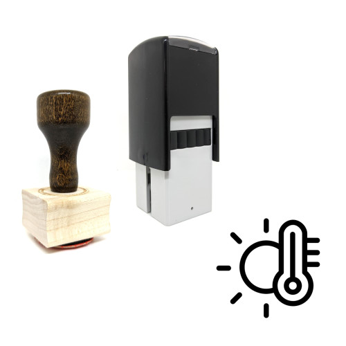 "Hot Temperature" rubber stamp with 3 sample imprints of the image