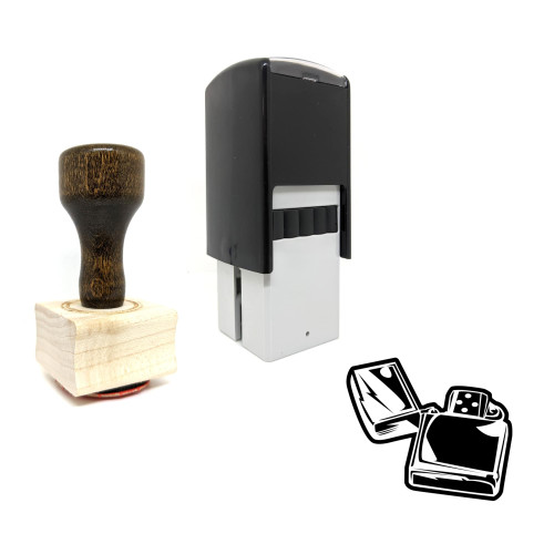 "Lighter" rubber stamp with 3 sample imprints of the image