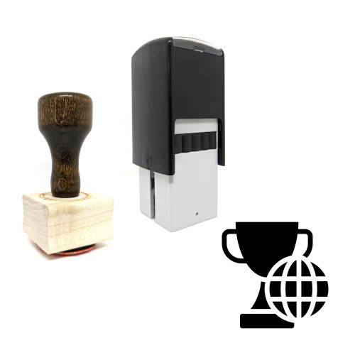 "Global Award" rubber stamp with 3 sample imprints of the image