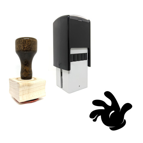 "Hello" rubber stamp with 3 sample imprints of the image