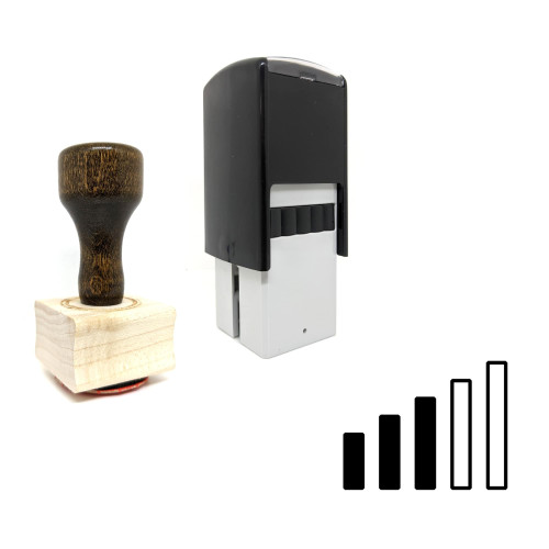 "Signal Bars" rubber stamp with 3 sample imprints of the image