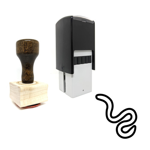 "Worm" rubber stamp with 3 sample imprints of the image