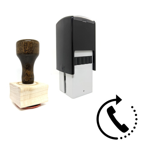 "Call Back" rubber stamp with 3 sample imprints of the image