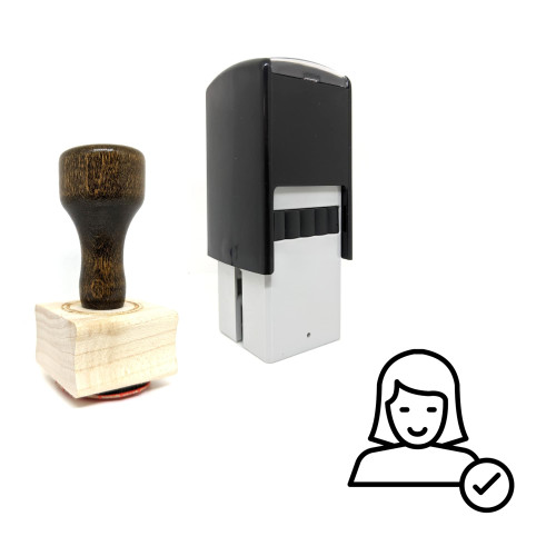 "Tested Female" rubber stamp with 3 sample imprints of the image