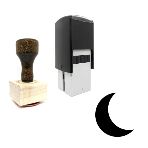 "Crescent Moon" rubber stamp with 3 sample imprints of the image