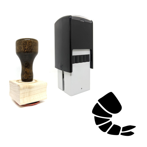"Shrimp" rubber stamp with 3 sample imprints of the image