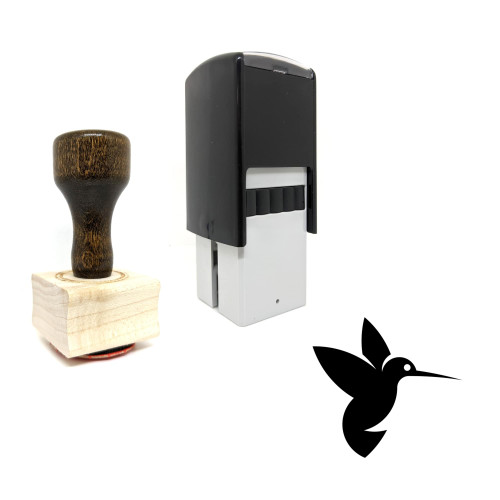 "Hummingbird" rubber stamp with 3 sample imprints of the image