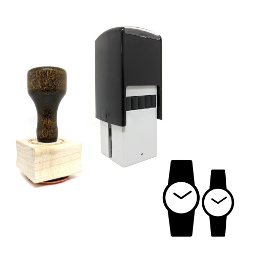 "Watches" rubber stamp with 3 sample imprints of the image