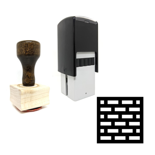 "Wall" rubber stamp with 3 sample imprints of the image