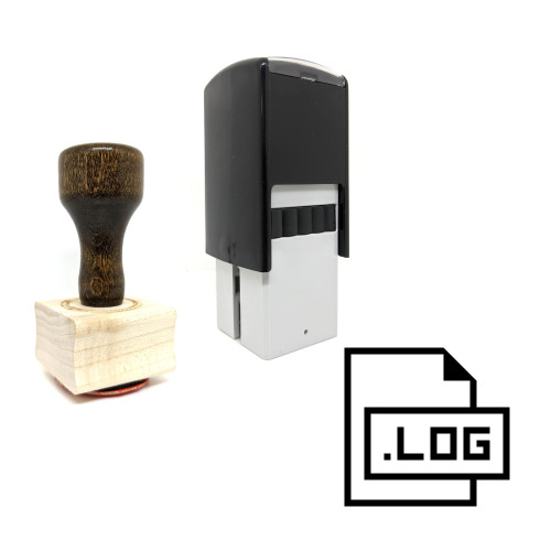 "LOG File" rubber stamp with 3 sample imprints of the image