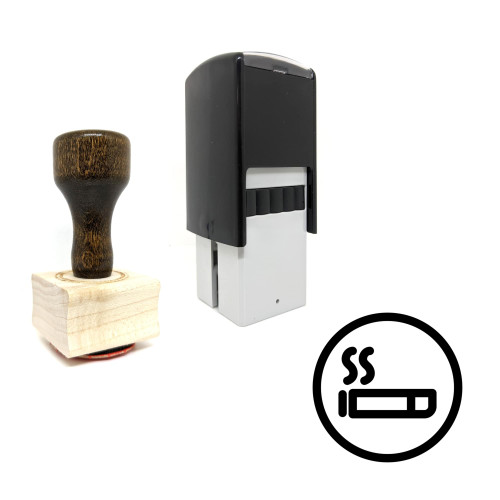 "Smoking Area" rubber stamp with 3 sample imprints of the image