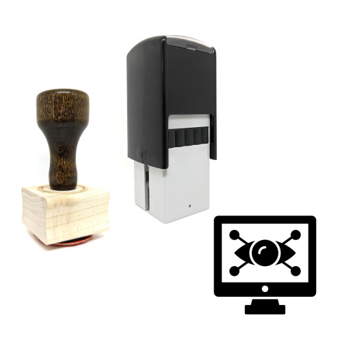 "Cyber Eye" rubber stamp with 3 sample imprints of the image