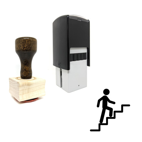 "Climb Up" rubber stamp with 3 sample imprints of the image