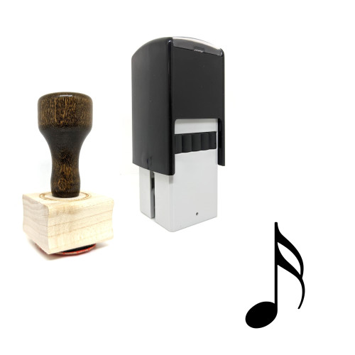 "Sixteenth Note" rubber stamp with 3 sample imprints of the image