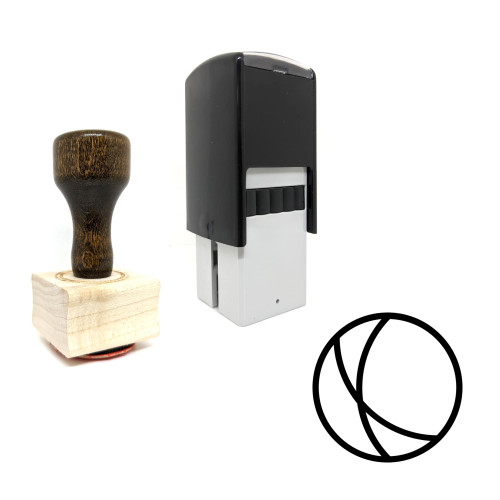 "Ball" rubber stamp with 3 sample imprints of the image